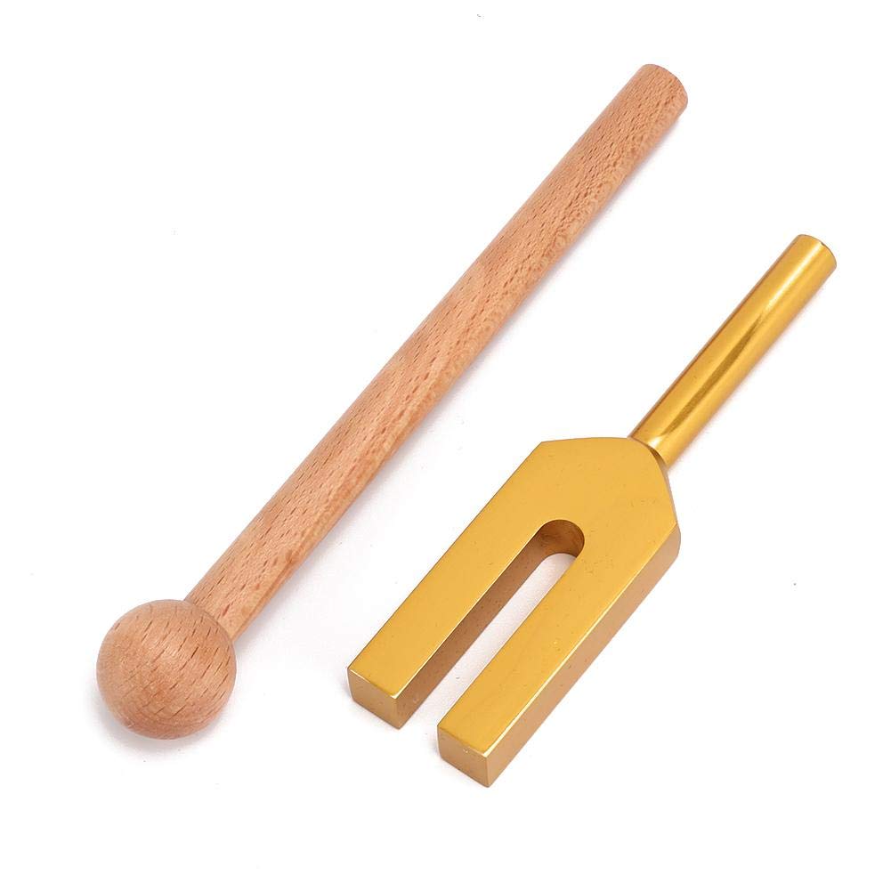 4096 Hz Tuning Forks Set, Gold Aluminum Tuning Fork Sound Healing Therapy Medical Tool With Wooden Hammer For Dna Repair, Reliev