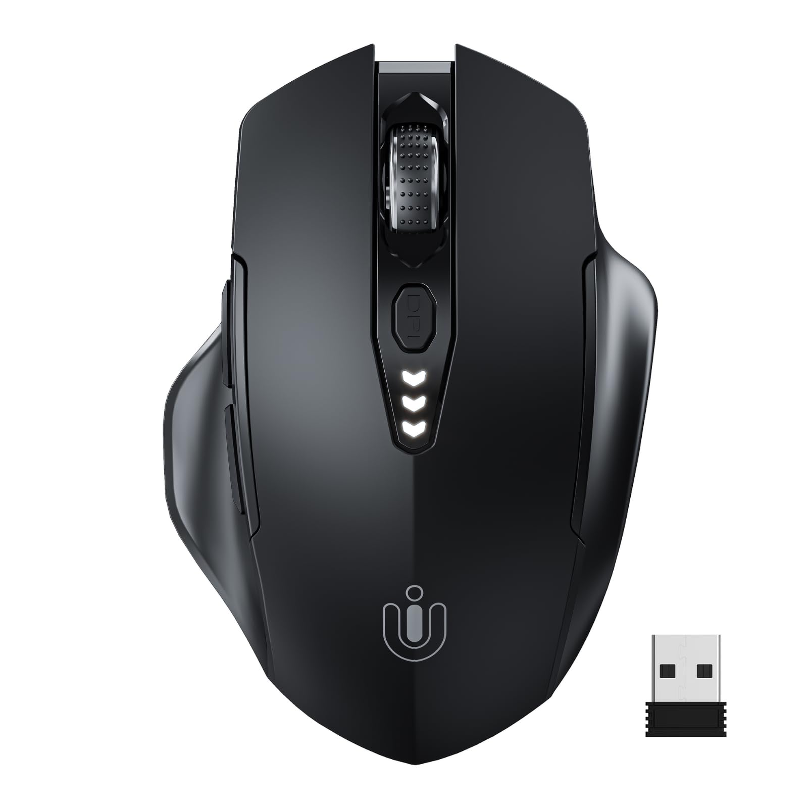 Uineer Wireless Mouse,Upgraded 2.4GHz Rechargeable (Battery Level Visible) Ergonomic Computer Mouse,4 Levels DPI, Wireless Mice