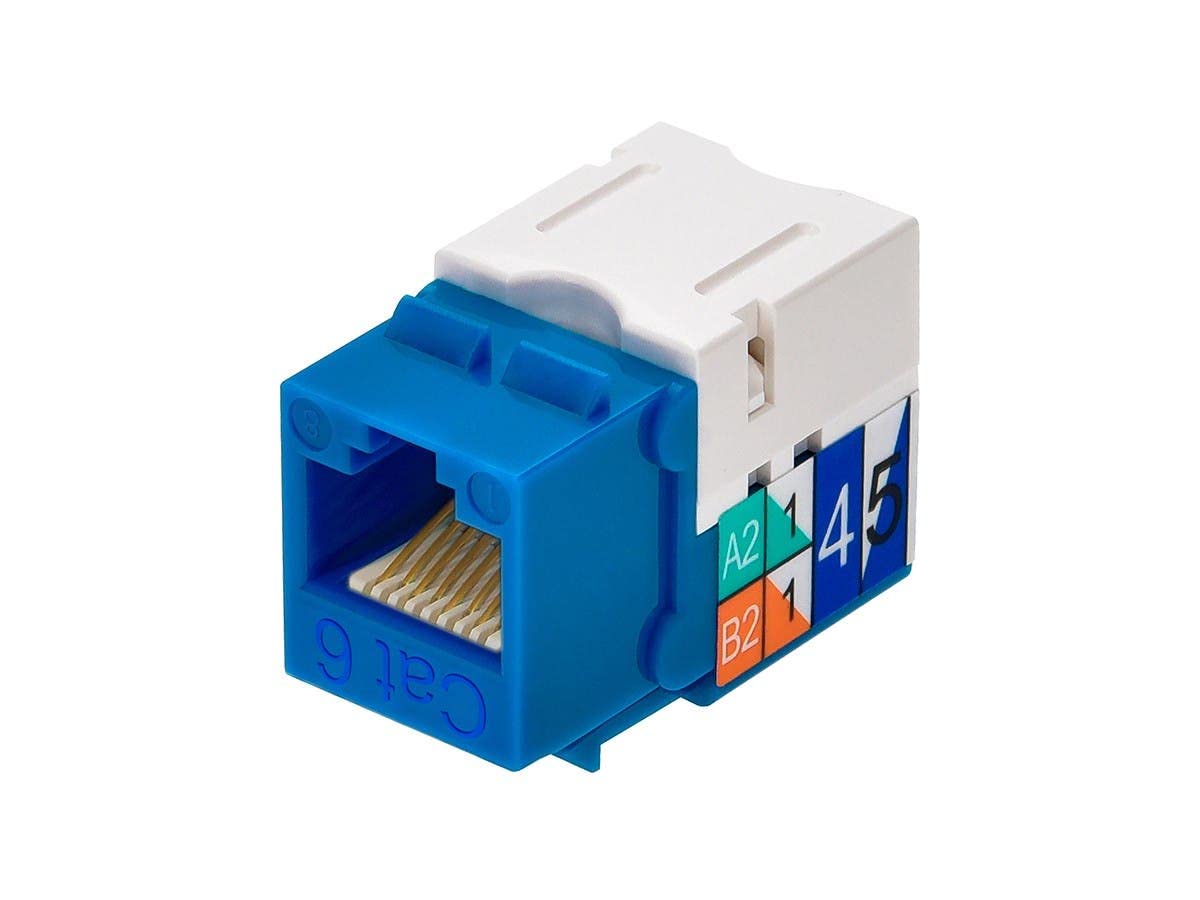 Monoprice Cat6 Punch Down Keystone Jack   Blue