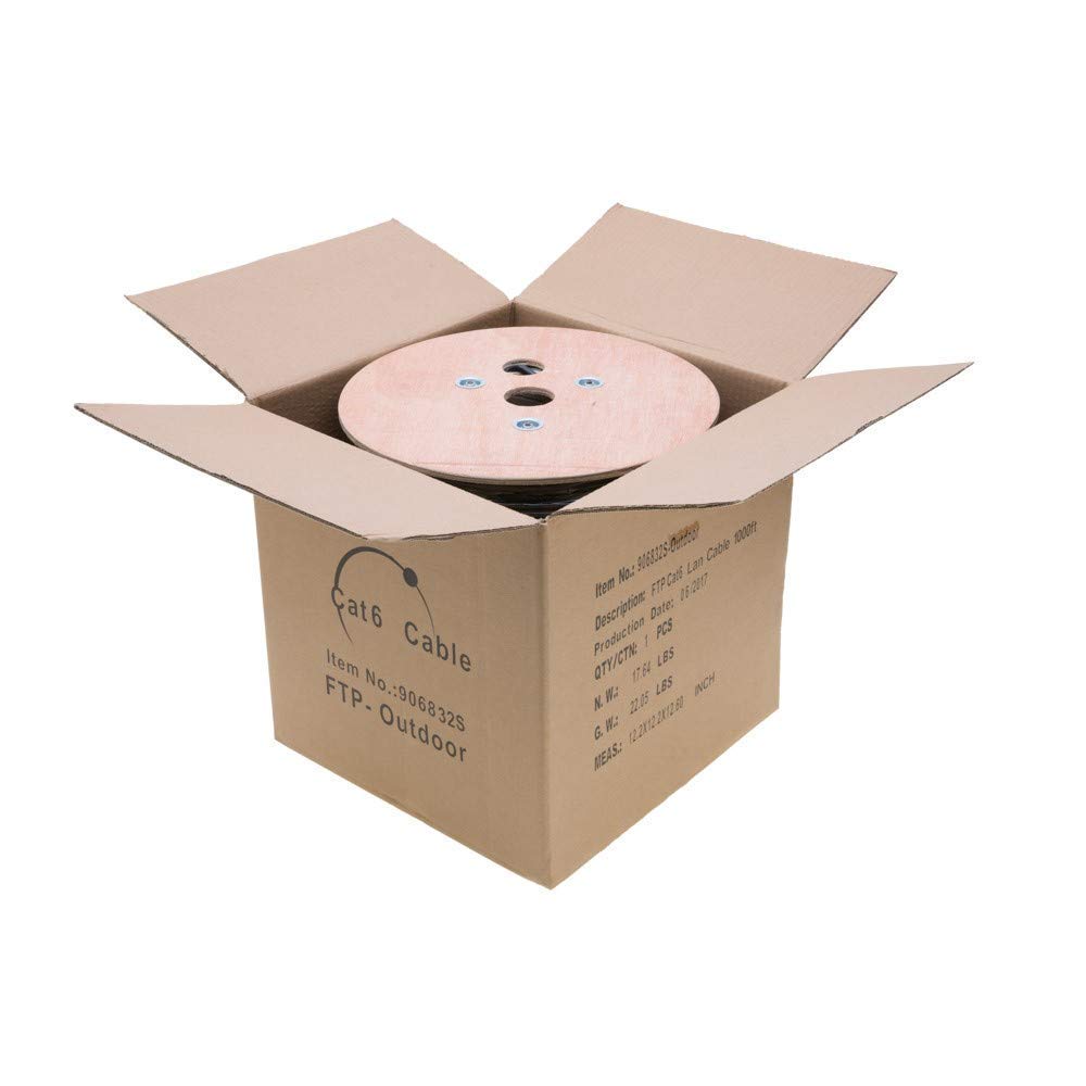 Cables Direct Online Cat6 1000Ft Outdoor Weatherproof 23 Awg 550Mhz Cable Ftp Wire Solid Direct Burial Uv (1000Ft, Ftp (Shielded
