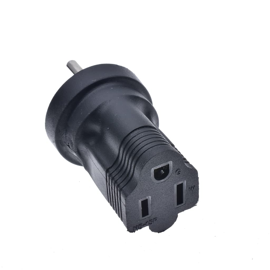 6 15P To 5 15R Power Adapter,Toptekits Nema6 15P Male To 5 15R Female Power Adaptor,Us 3 Pin To 5 15R Adaptor,15A 250V
