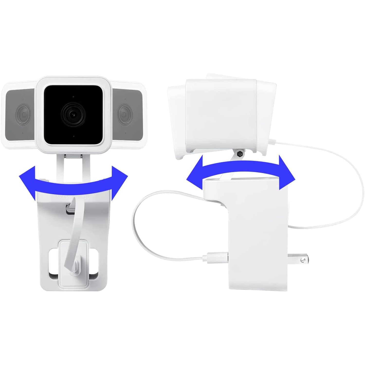 Wasserstein Ac Outlet Wall Mount Compatible With Wyze Cam V3   Reliable Mounting Alternative For Your Cameras (White)