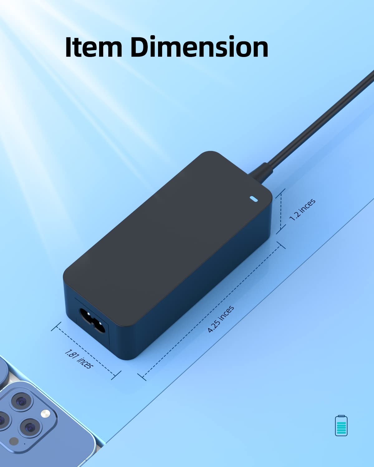 65W 45W Ac Charger Fit For Dell Vostro 3400 3500 P132G P90F,Inspiron 15 3520 3521 14 5425 P112F P157G P112,Latitude 3330 Laptop Power Supply Adapter Cord