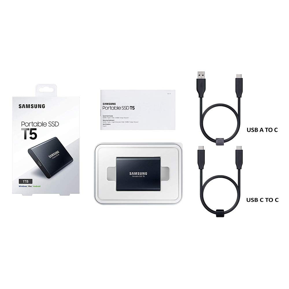 Samsung T5 Portable Ssd 1Tb   Up To 540Mb/S   Usb 3.1 External Solid State Drive, Black (Mu Pa1T0B/Am)