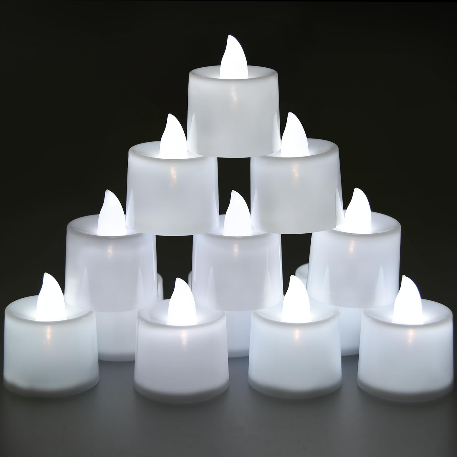KOABY 25 Pack Flameless Votive Candles, Last 8H+, Pure White Light, No Timer No Flickering