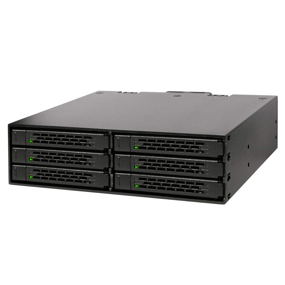 ICY DOCK Full Metal 6 x 2.5 SAS/SATA HDD/SSD Mobile Rack Enclosure for 5.25' Bay | ToughArmor MB996SP 6SB