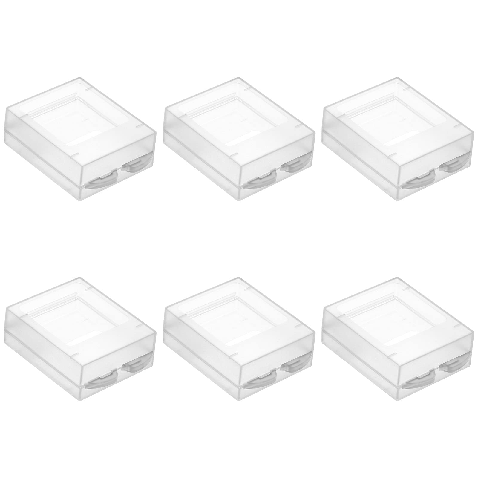 Cosmos Pack of 6 Plastic Protective Storage Case Boxes Holder Compatible with GoPro Hero Battery Frosted Clear Color