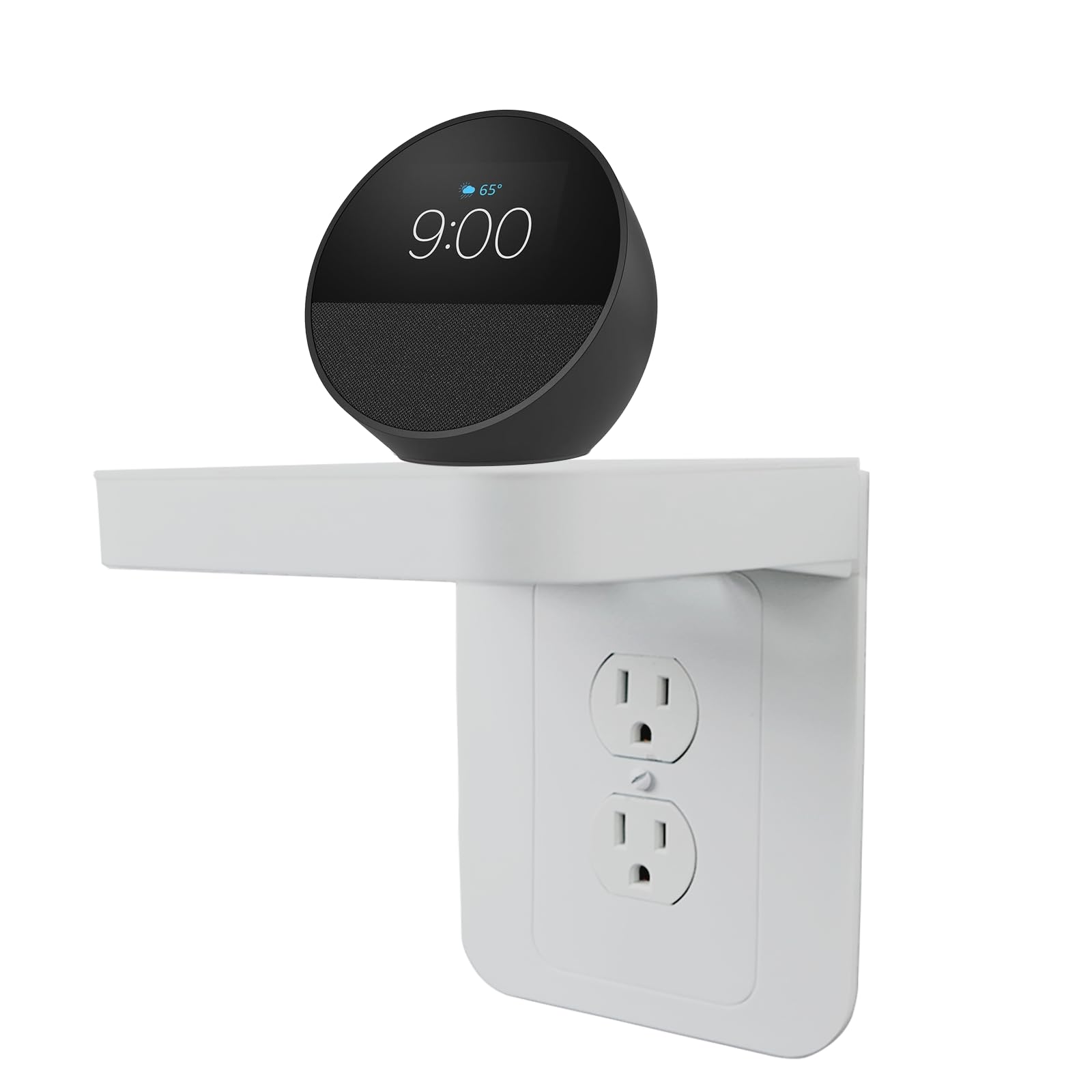 Beliefluo Outlet Shelf Holder, Bathroom Decor With Built In Cable Management,A Space Saving Solution For Homepod Mini,Google Home/Echo/Smart Speakers/Electric Toothbrush/Cell Phone (Standard)