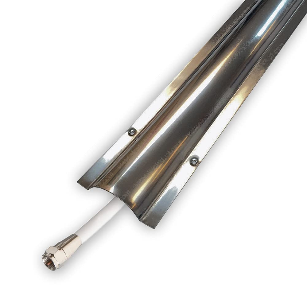 Electriduct Stainless Steel Wire Guard Surface Raceway Metal Cord Cover - Silver - 58 Inch - Channel Size: 0.95  W x 0.28  H (Sm
