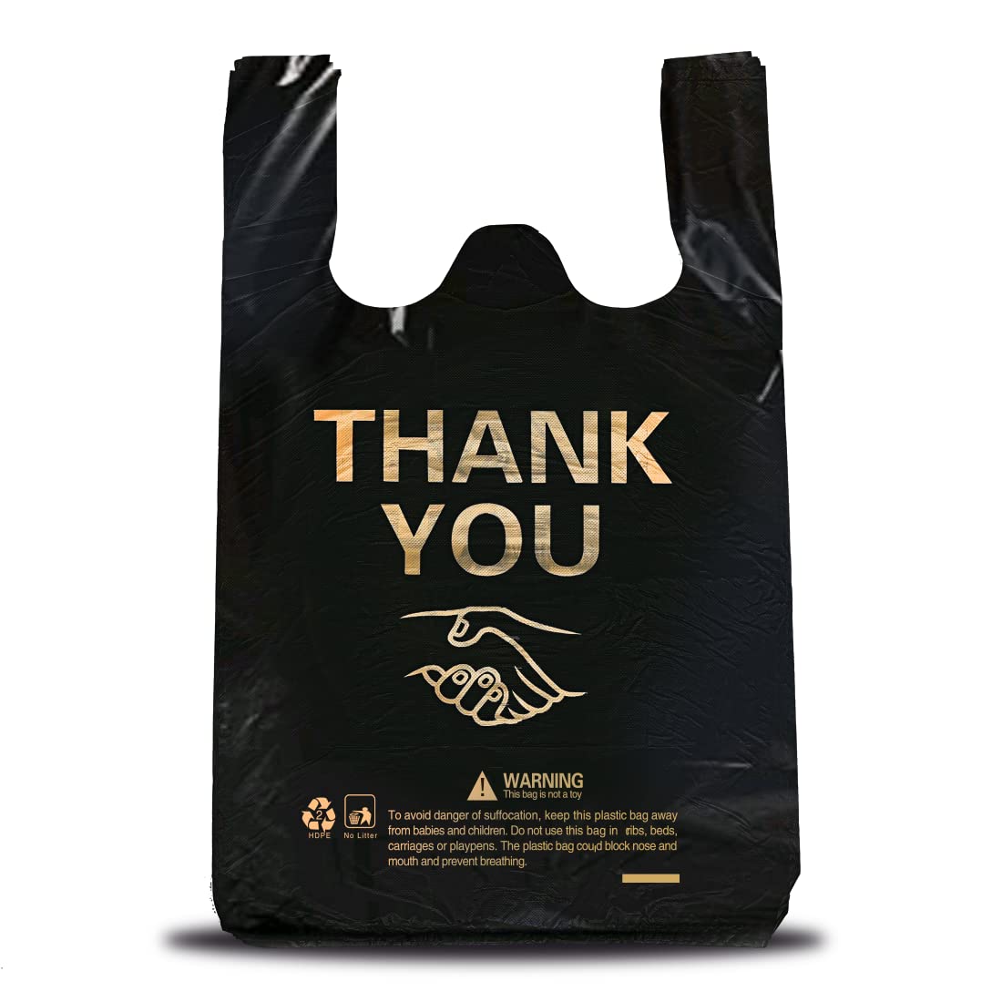 Ysmile 150 Pcs Large Thank You Plastic Grocery Bag T Shirt Bags For Small Business To Go Store Shopping Bag Bulk Heavy Duty 12X1