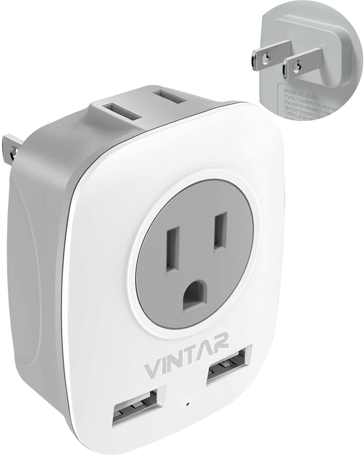 Us To Japan Plug Adapter, Vintar 2 Prong To 3 Prong Outlet Adapter 2 Outlets 2 Usb Ports, Japan Power Plug Adapter For Usa To Ja
