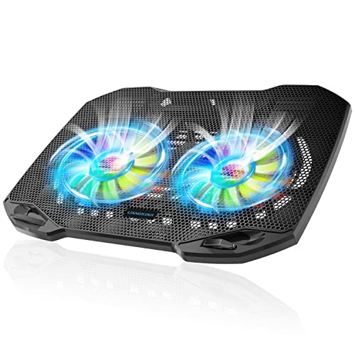 Laptop Cooling Pad, Gaming Laptop Cooler With 2 Quiet Big Fans, Rgb 7 Color Light Change, Portable Usb Laptop Stand 11 To 15.6 I