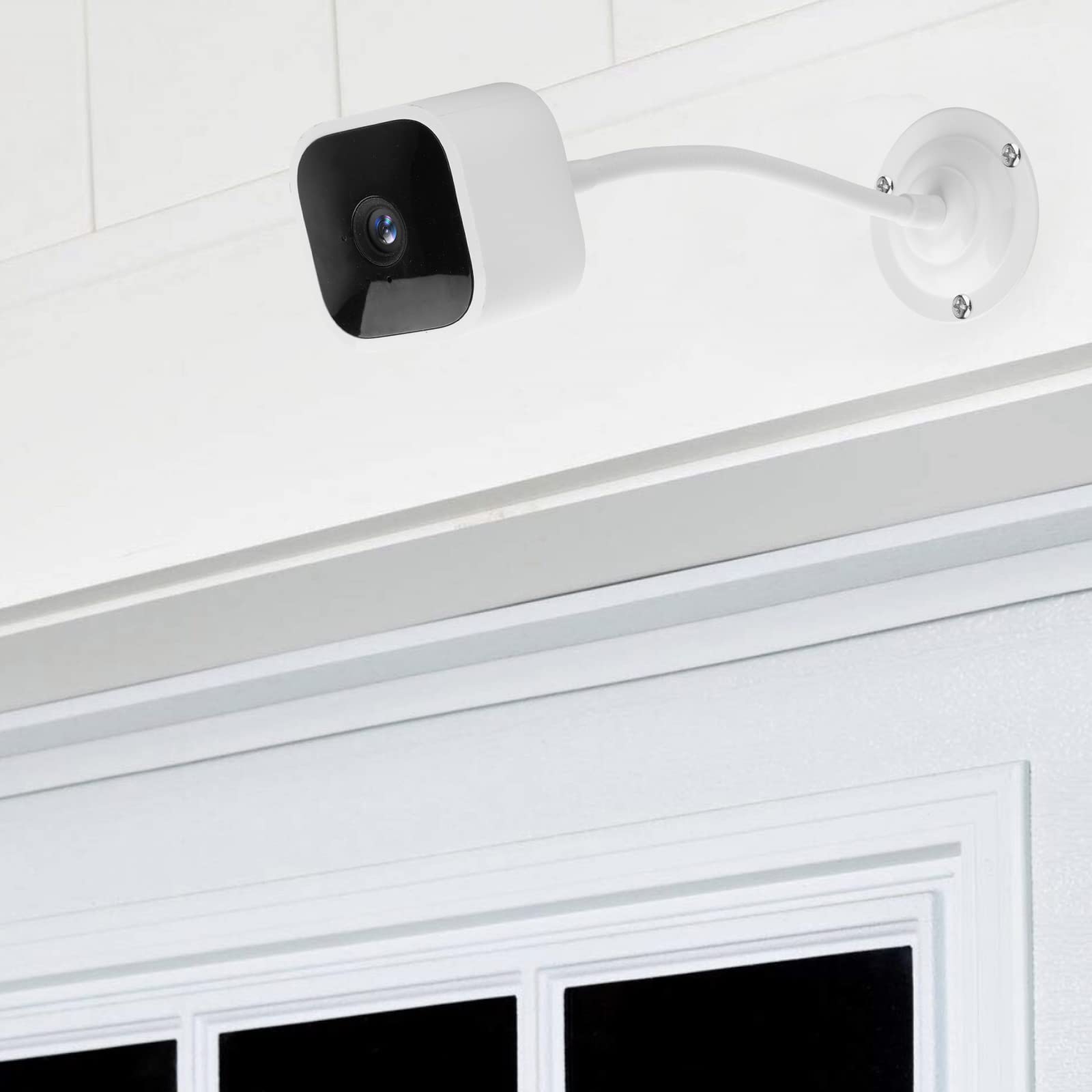 Mippko 2 Pack Camera Flexible Wall Mount Holder Compatible With Arlo/Blink/Reolink/Nest/Wyze/Simplisafe Camera,Adjustment 8 Inch Long Gooseneck Arm With Metal Base,1/4' 20 Threaded Screw,White