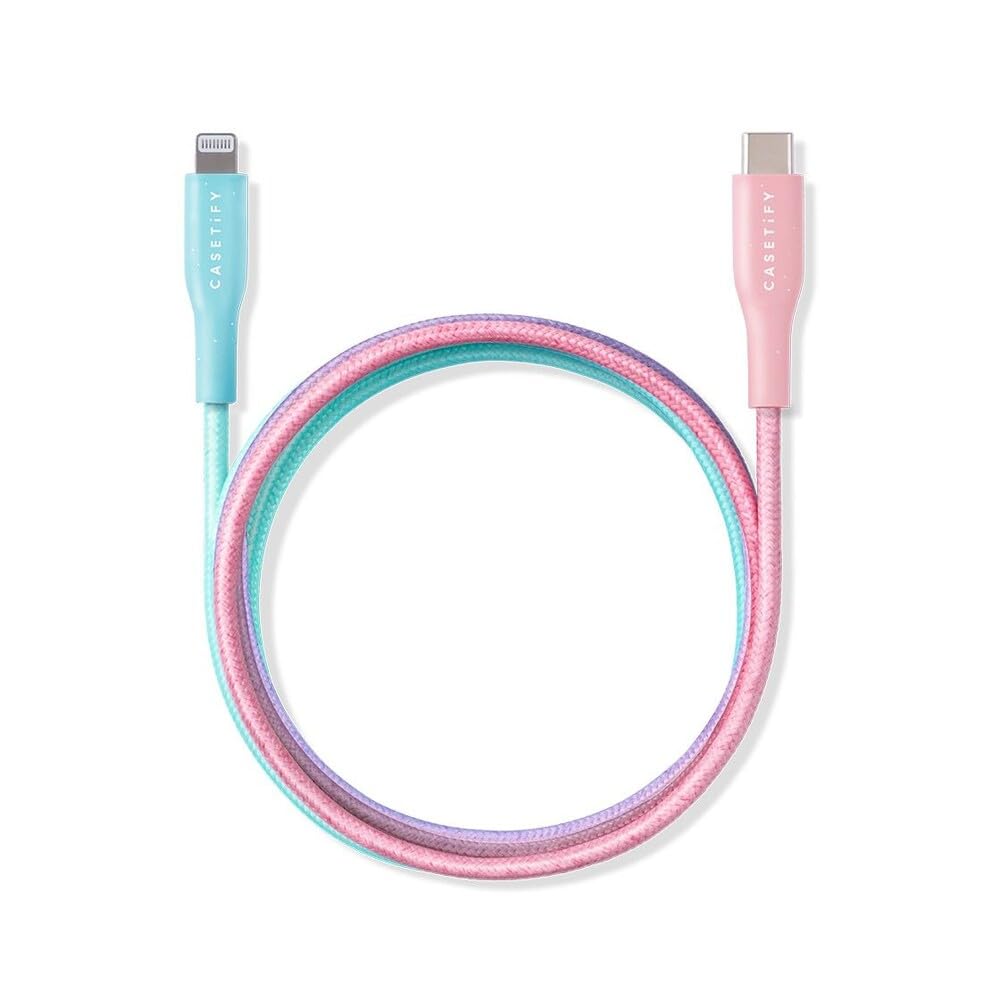 Casetify Powerthru Usb C To Lightning Cable (2M/6.6Ft)   Cotton Candy