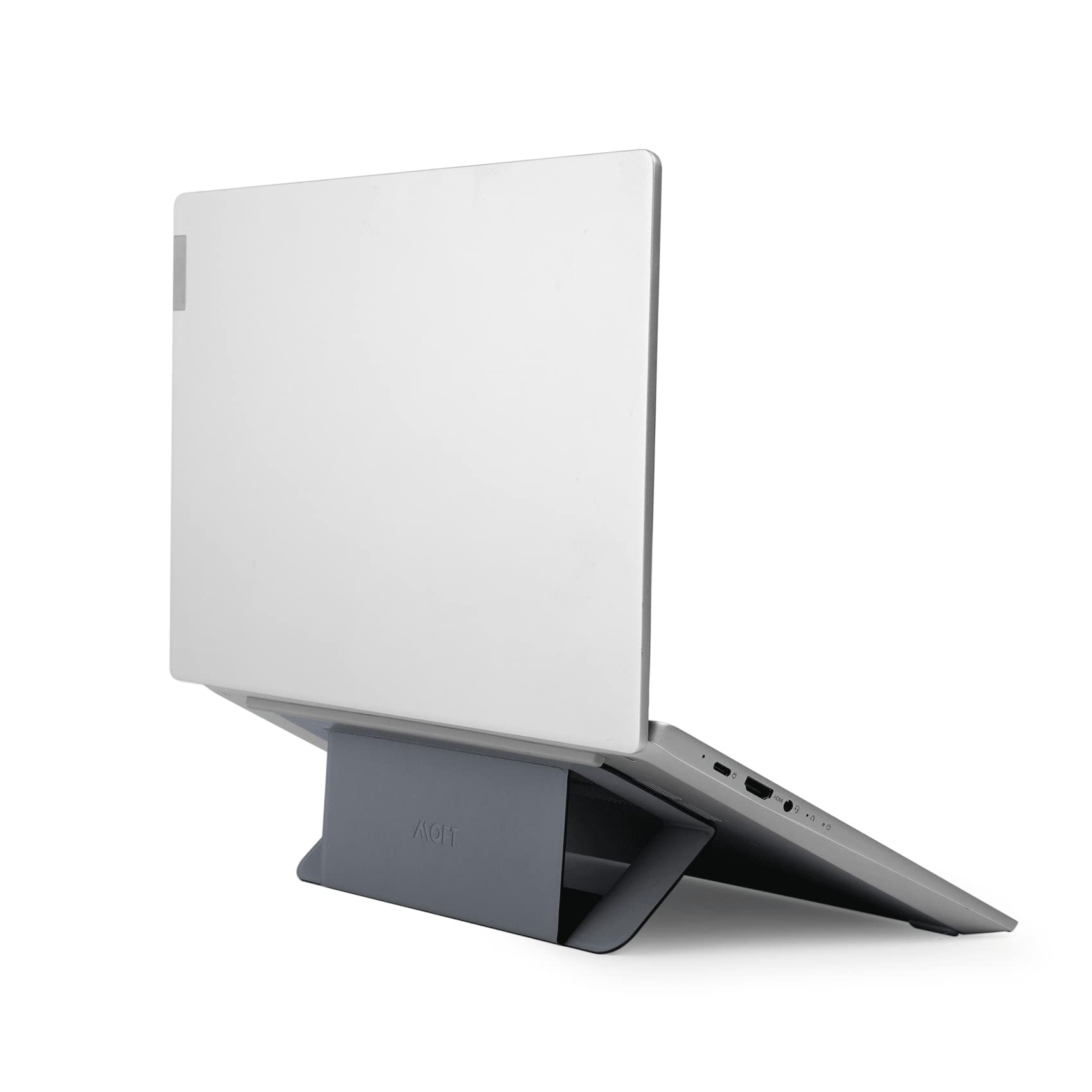Moft Laptop Stand For Desk, Adhesive Airflow Laptop Cooling Stand For Heat Dissipation With 2 Adjustable Viewing Angles, Foldable & Portable Computer Stand Compatible With Laptops 11' 16', Cool Grey