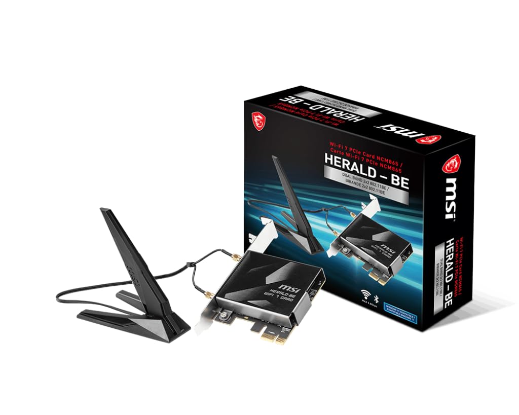 Msi Herald Be Wi Fi 7 Max (Wi Fi 7, 802.11Be, Bluetooth 5.4, Pcie, Multi Link Operation Technology, External Antenna)