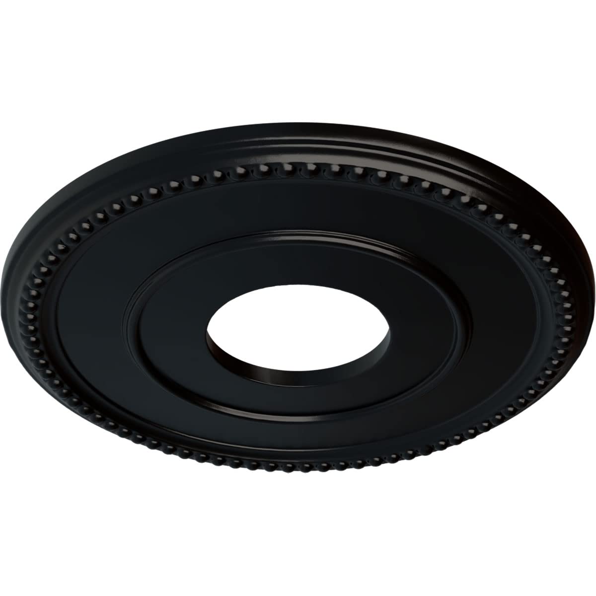Ekena Millwork Cm12Brblf 12-1/2 X 3-7/8 X 3/4 Bradford Ceiling Medallion, Jet Black