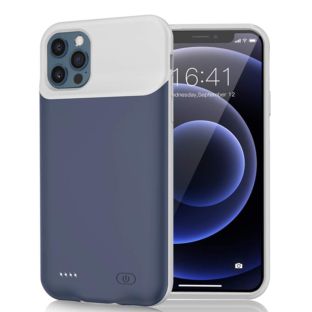 Battery Case For Iphone 12 Pro Max, 8500Mah Slim Portable Rechargeable Protective Battery Pack Cover Charging Case Compatible Wi