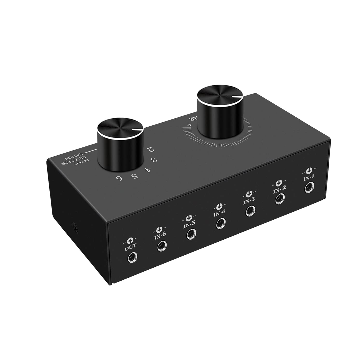 6 Way Audio Switcher, 3.5Mm (1/8'') Stereo Audio Switcher, Plug & Play Compatible With Pc, Laptop, Mp3, Mp4, Headphone, Game Sys
