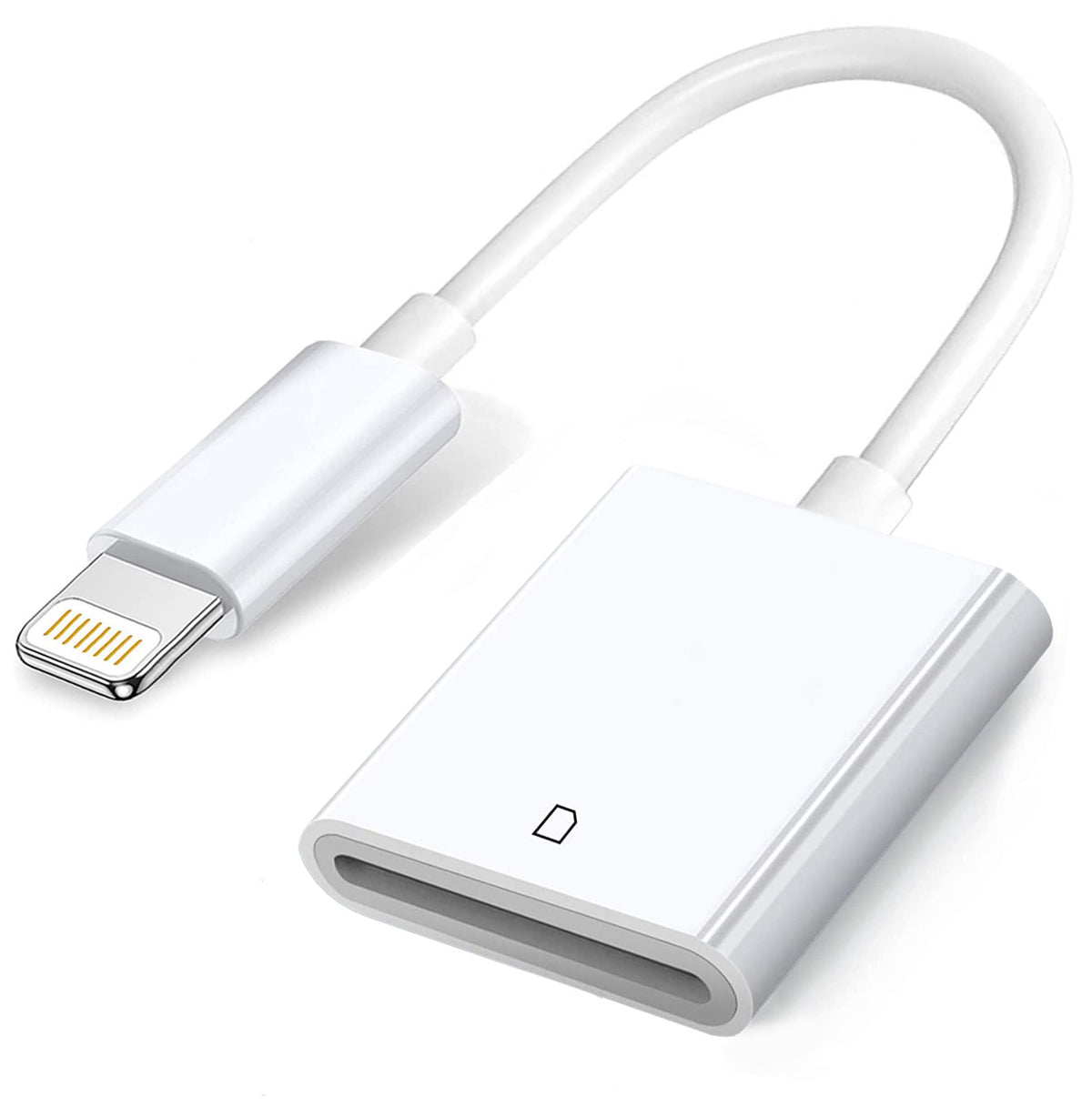 Apple Lightning to SD Card Camera Reader, Trail Camera Viewer SD Memory Card Adapter for iPhone 14/13/12/11/XS/XR/X/8/7/iPad, Plug and Play