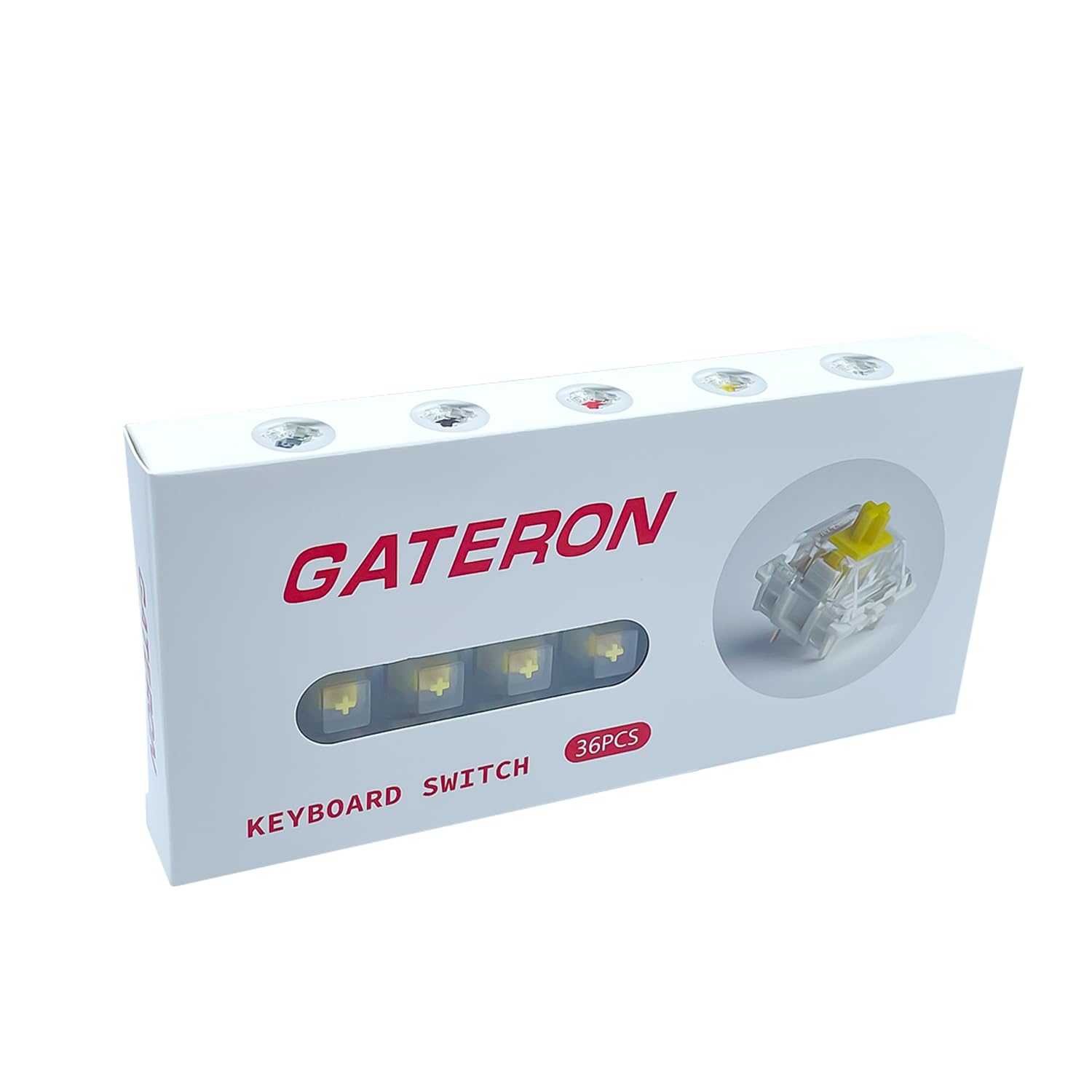Kutethy Gateron Milky Yellow Pro V2 Switches, Pre Lubed Linear 5 Pin For All Mx Mechanical Keyboard (36Pcs, Milky Yellow Pro)