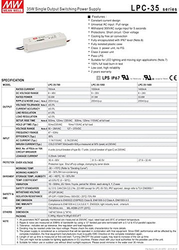 Led Driver 33.6W 48V 700Ma Lpc 35 700 Meanwell Ac Dc Smps Lpc 35 Series Mean Well C.C Power Supply