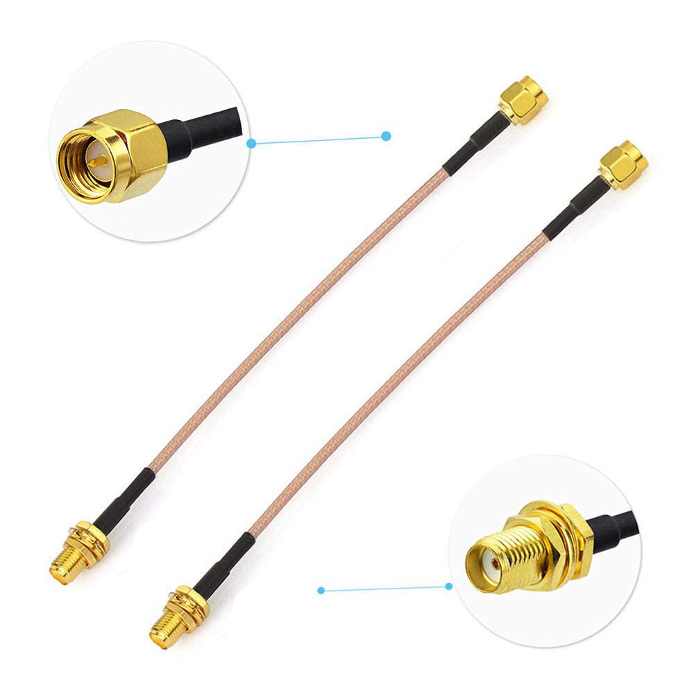 Bingfu Sma Female Bulkhead Mount To Sma Male Rg316 Antenna Extension Cable 6 Inch 15Cm 2 Pack Compatible With 4G Lte Router Gate