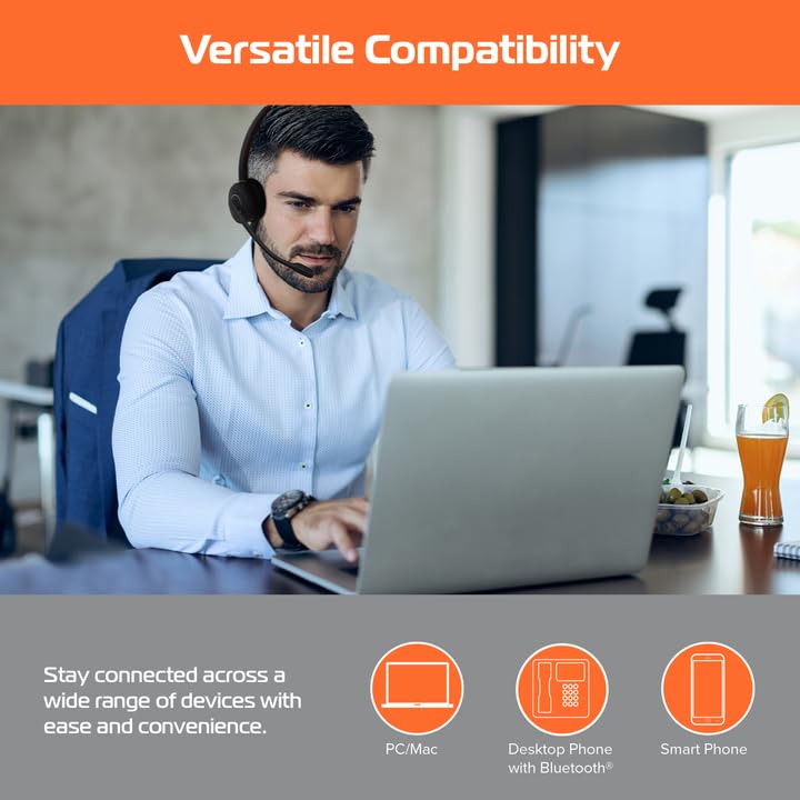 Spracht Hs 2060 Usb/Bt Combo Wireless Bluetooth Headset With Dsp Noise Cancellation | Usb Headset With 12/H Talk Time | Headset