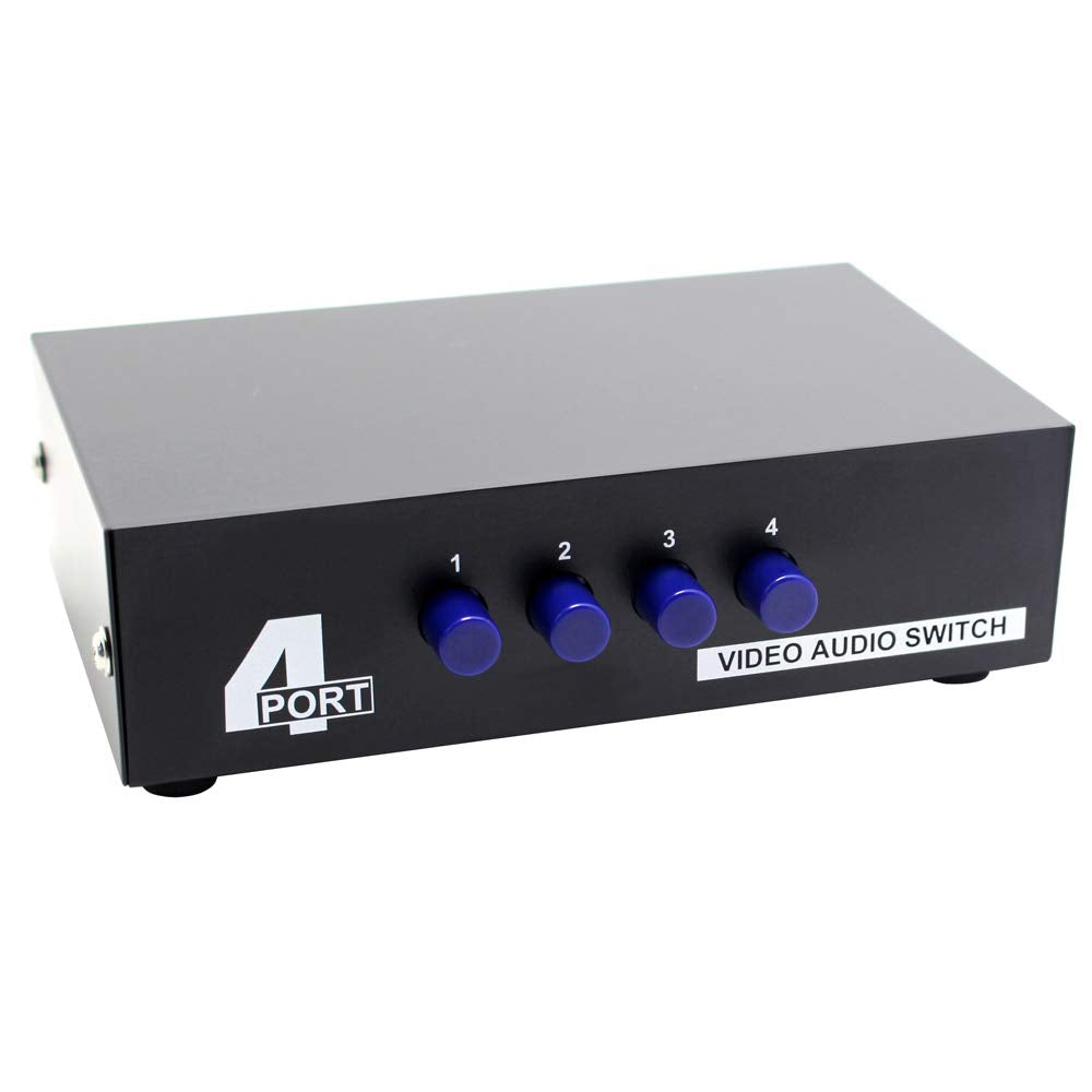 Panlong 4 Way Av Switch Rca Switcher 4 In 1 Out Composite Video L/R Stereo Audio Selector Box For Dvd Stb Game Consoles