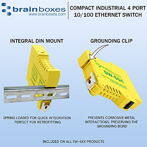 Brainboxes Switch   4 Ports   Din Rail Mountable (Sw 504)