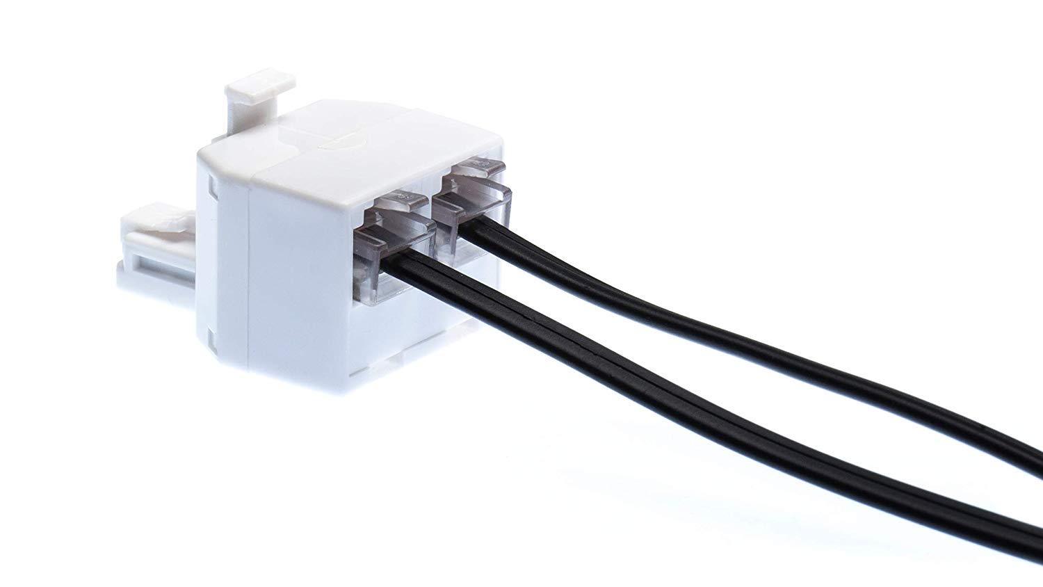 The Cimple Co Duplex Jack Phone Wall Adapter   1 Pack, White   2 Way Phone Splitter (2 Lines) Wall Jack Phone Rj11 Adapter