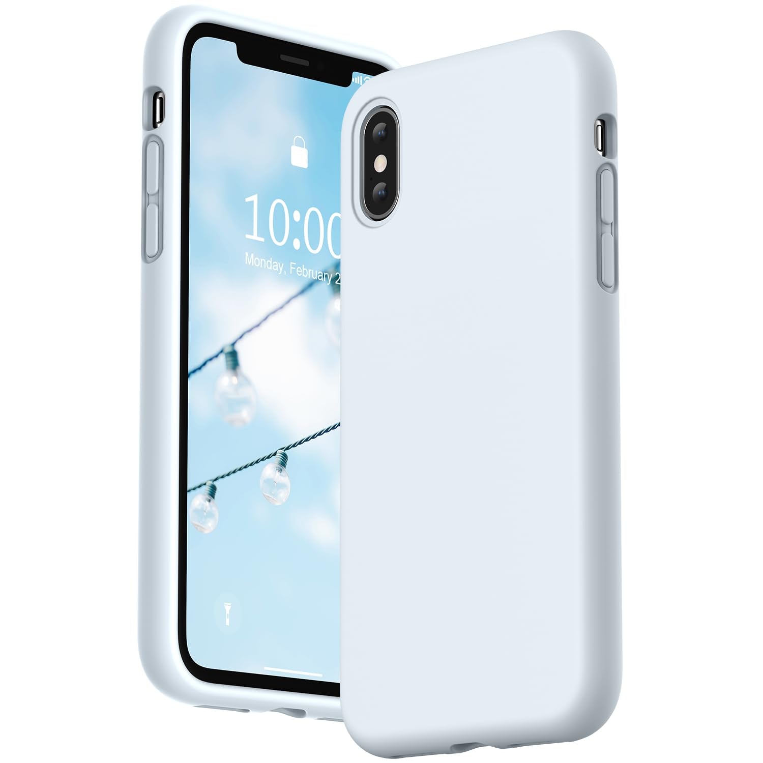 SURPHY Case for iPhone Xs Case and for iPhone X Case with Microfiber Lining, Thickened Liquid Silicone Phone Case for iPhone X X