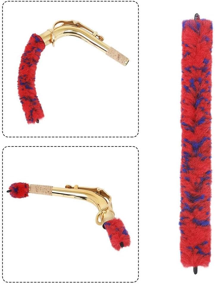 Red Saxophones Bend Neck Cleaning Brush Soft Clarinet Cleaner Microfiber Care Tool Woodwinds Neck Saver Clean Brushes For Tenor
