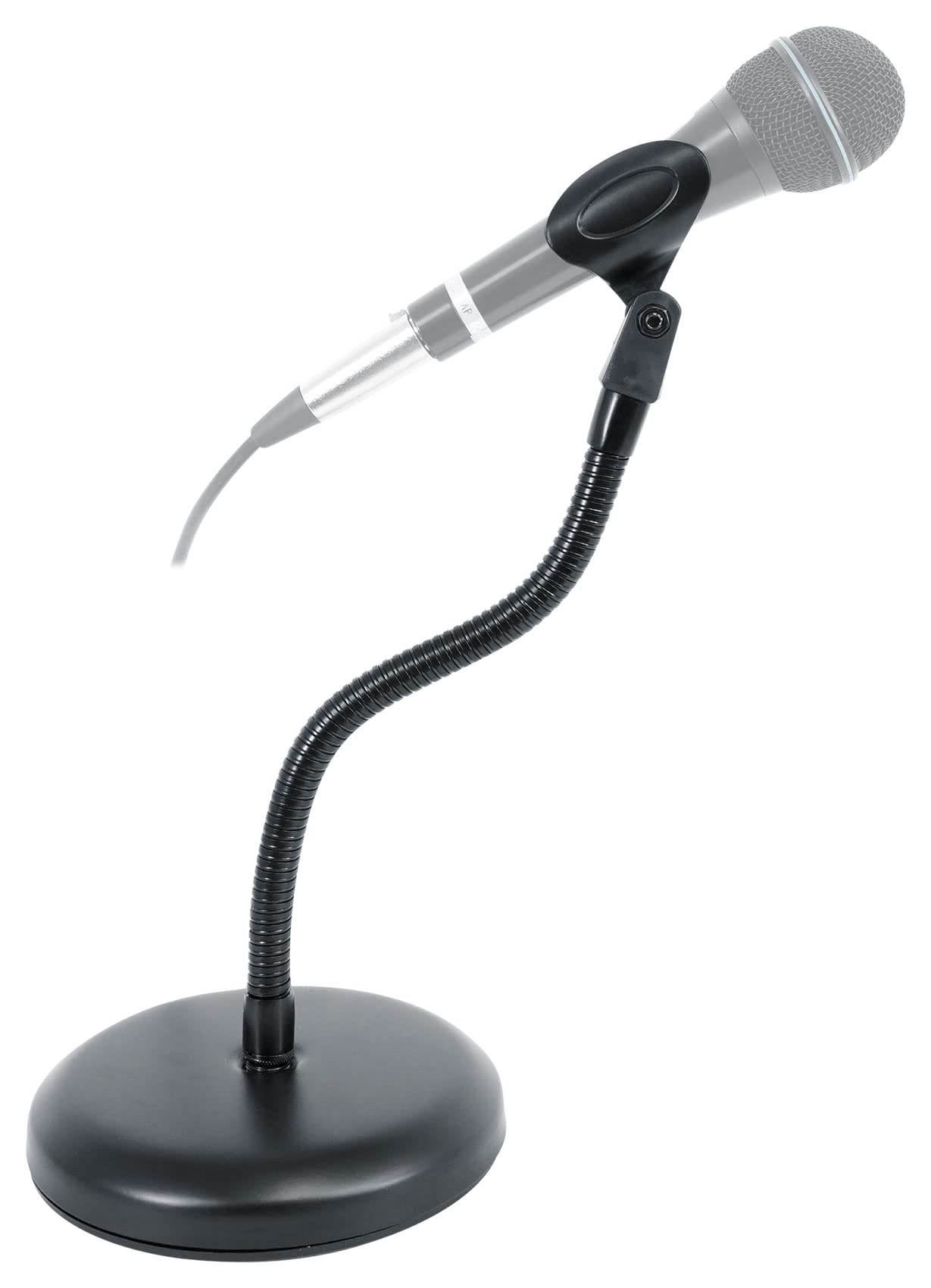 Rockville Rdms7 Desktop Mic Stand W/ 11.8 Gooseneck, Weighted Base, Mic Clip, Webcam Adapter, Perfect For Podcasting, Streaming