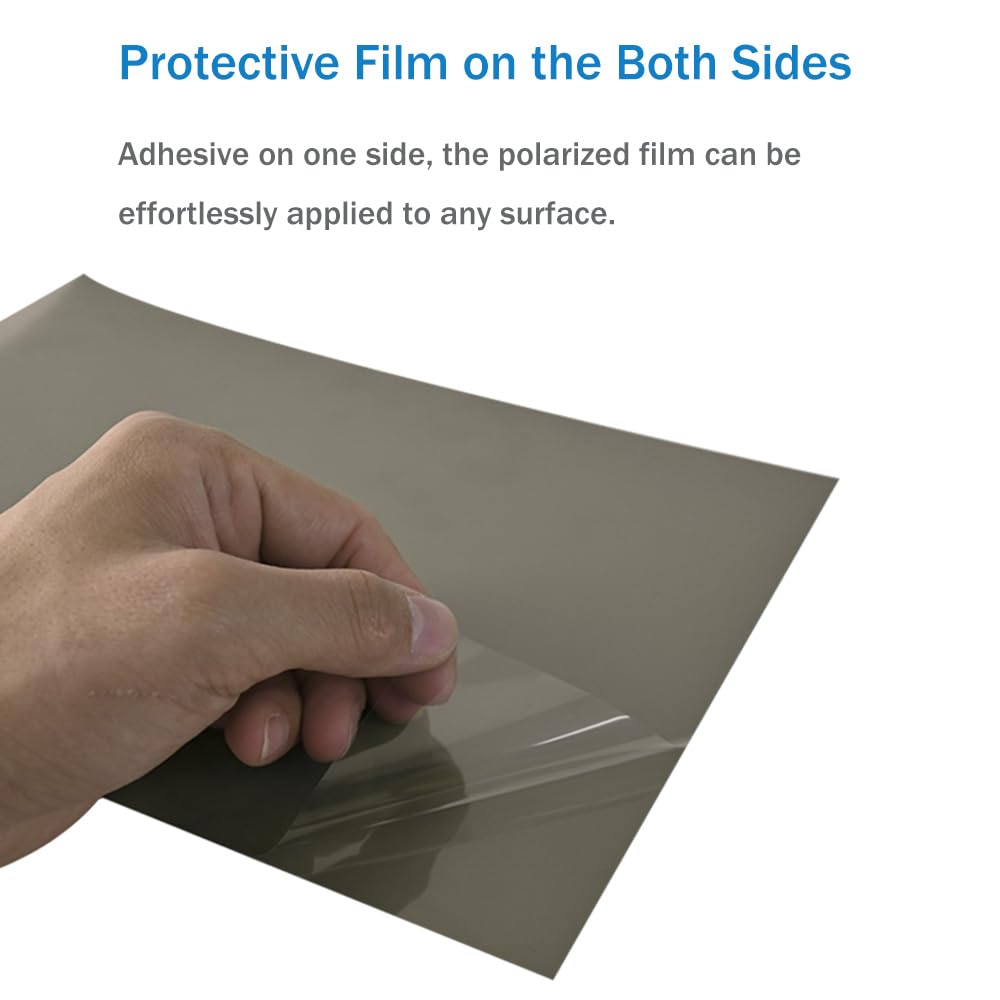 Polarized Film Sheets 2 Pcs 7.8X11.8Inches/20X30Cm Adhesive Polarizer Linear Polarizing Filter For Screen Educational Physics