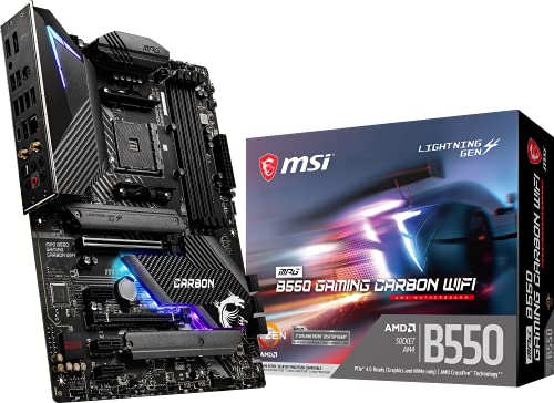 Msi Mpg B550 Gaming Carbon Wifi Gaming Motherboard (Amd Am4, Ddr4, Pcie 4.0, Sata 6Gb/S, Dual M.2, Usb 3.2 Gen 2, Hdmi/Dp, Wi Fi