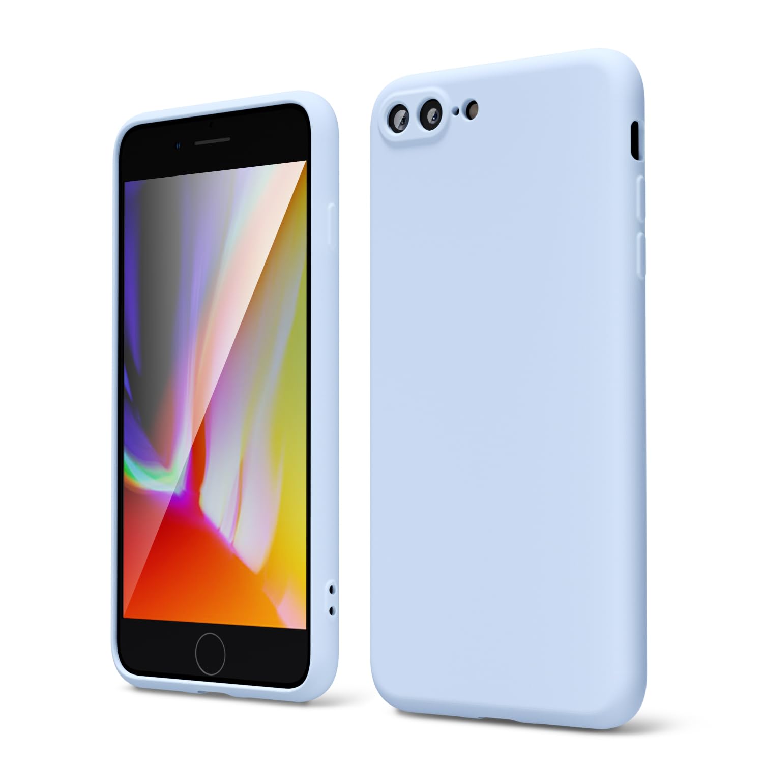 Oakxco For Iphone 7 Plus Case Iphone 8 Plus Case Liquid Silicone, Cute Thin Slim Soft Rubber Gel Smooth Cover For Women Girl, Ma