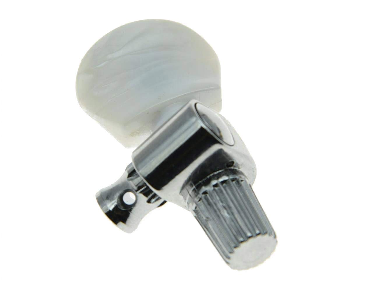 Kaish Chrome 5Th Banjo Geared Tuner Tuning Keys Peg Machine Heads W/Pearl Button