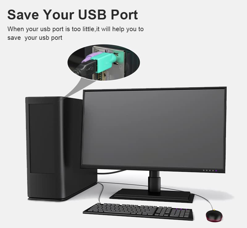 Oxsubor Ps2 To Usb Female,Ps/2 Male Converter Changer Adapter For Wired Mouse 2Pcs By Oxusbor(Notice:Can'T Match All Motherboard