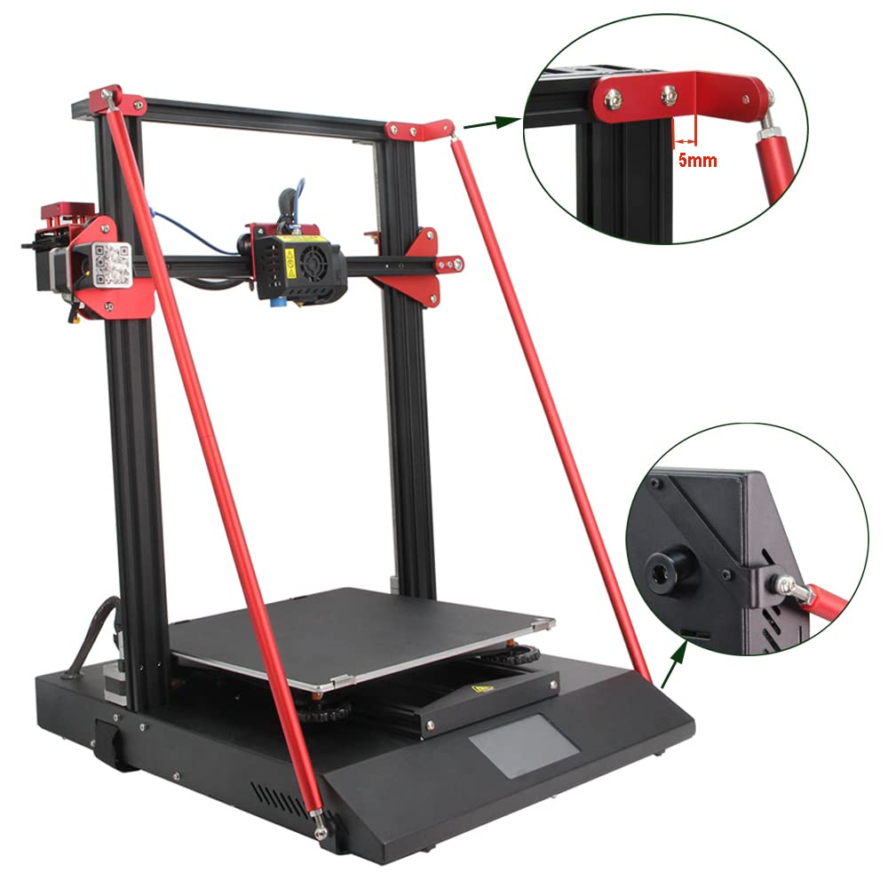 Zeberoxyz Red Supporting Rod Set Only For Cr 10S Pro/Cr 10S Pro V2 3D Printer, Upgrade 3D Printer Supply Parts Only Used For 3D