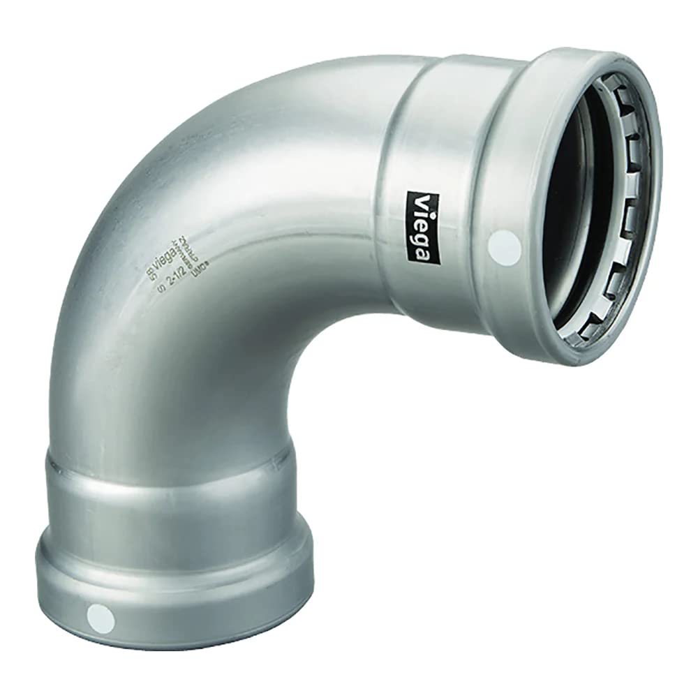 Viega Megapress 2-1/2'' 90 Carbon Steel Elbow W/Fkm - Double Press Connection - Smart Connect Technology,WBHDWB07YYXZ6MP