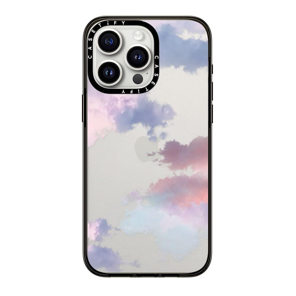 Casetify Compact Iphone 15 Pro Max Case [2X Military Grade Drop Tested / 4Ft Drop Protection]   Cloud Prints   Clouds   Clear Bl