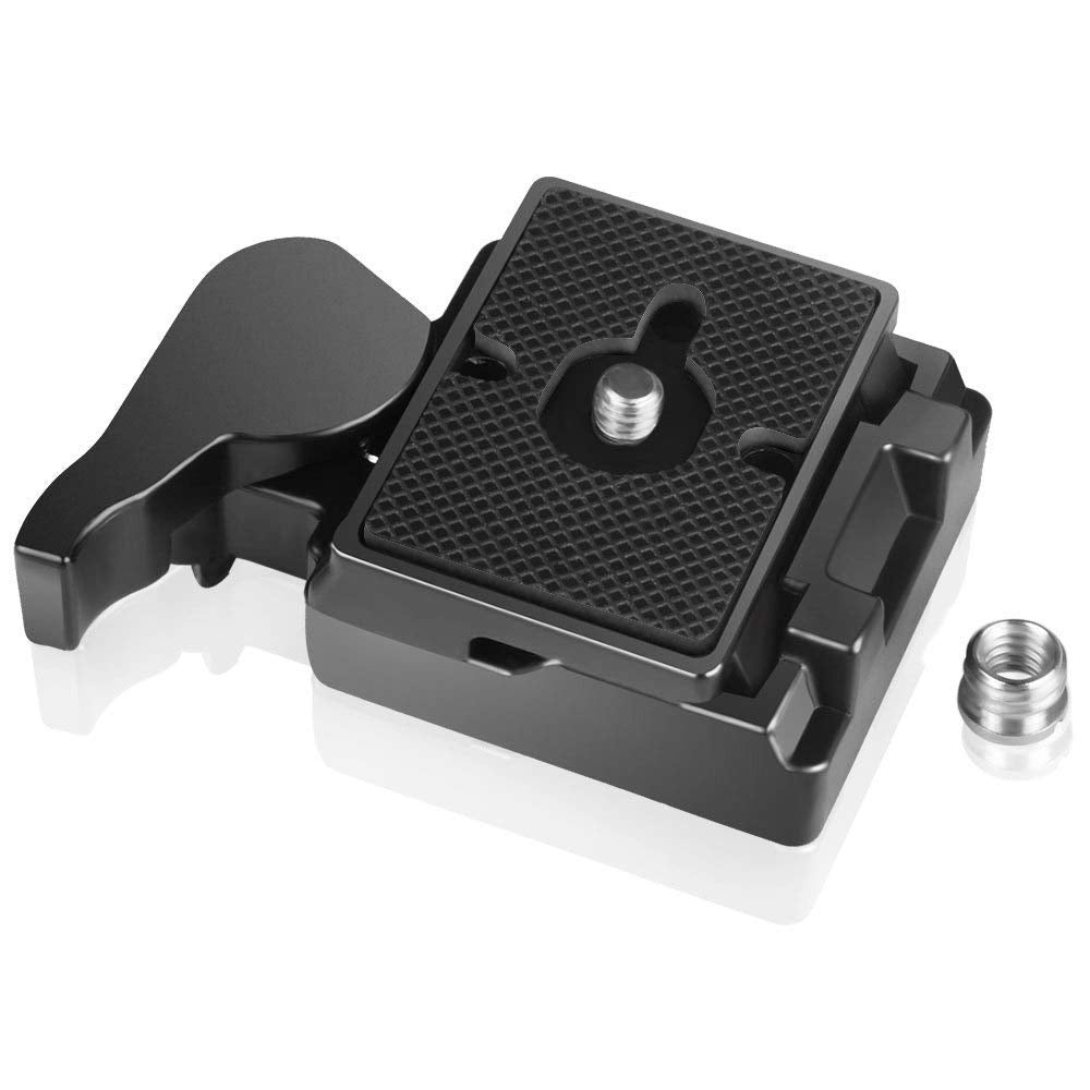 Utebit 323 Rc2 Quick Release Plate, Metal Rapid Adapter With 1/4' And 3/8' Camera Screw Tripod Mount Plate Fit Only For Manfrotto Tripod
