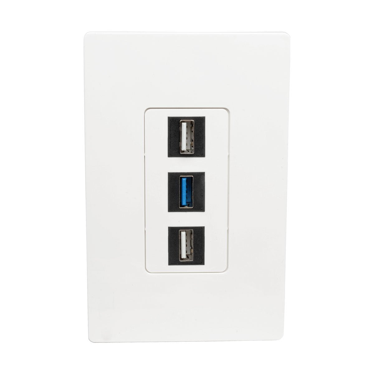 Tripp Lite Single Gang 3 Port Universal Keystone Wall Plate, Cat5/6/6A, Usb, Hdmi, Displayport, Rca, White (N080 103)