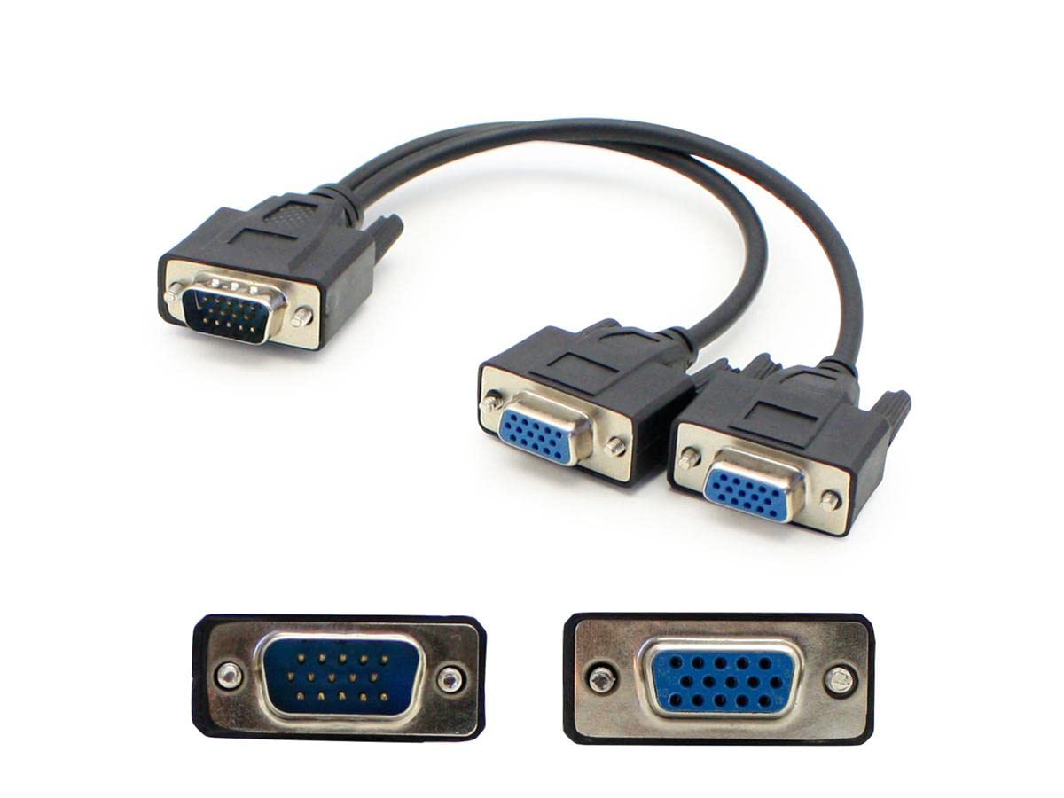 Addon 5 Pack Of 20.00Cm (8.00In) Vga Male To Female Black Splitter Cable
