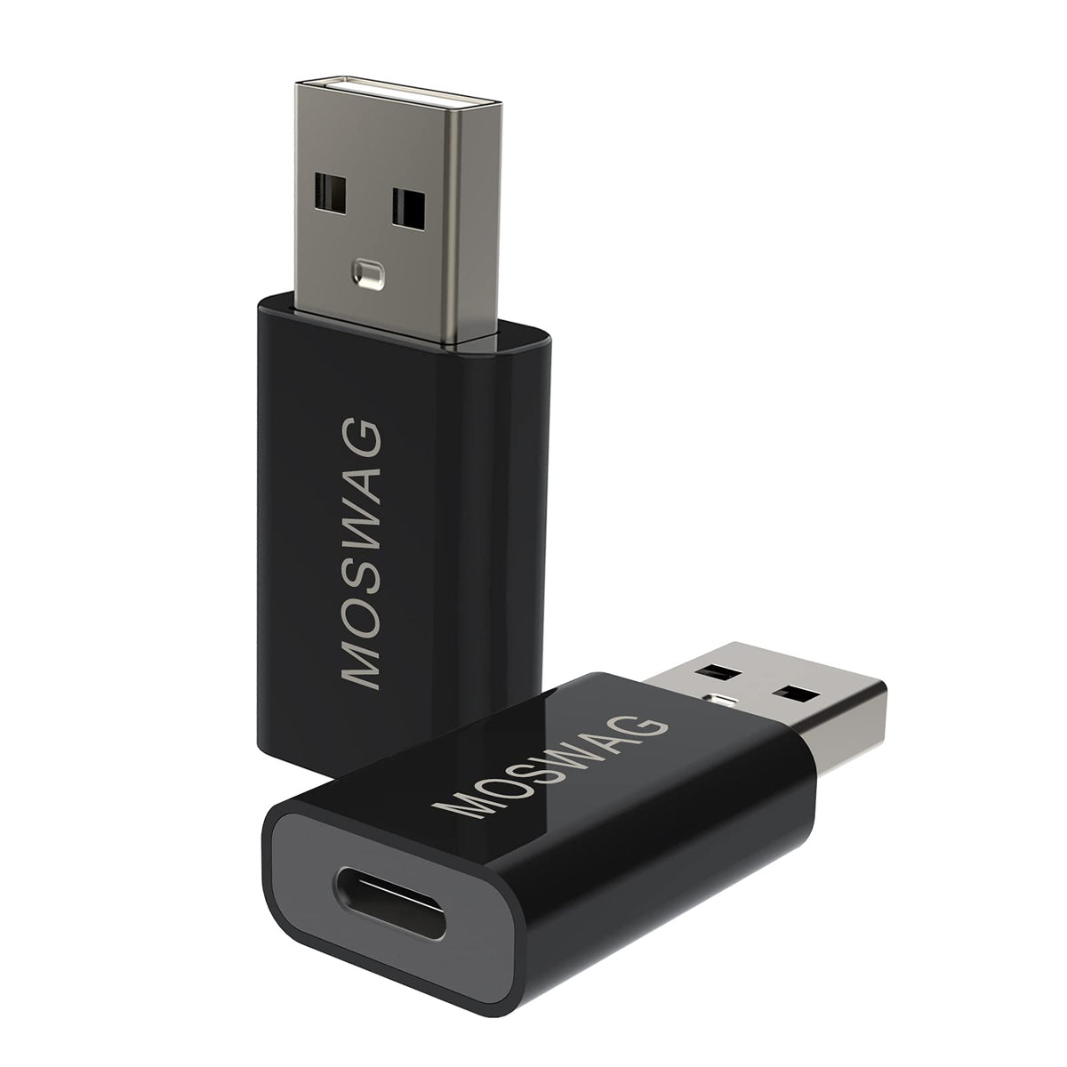 Moswag 2 Packs Usb C To Usb Adapter Usb Male To Usb C Female Adapter Usb C Adapter Black Compatible With Apple Magsafe Charger,I