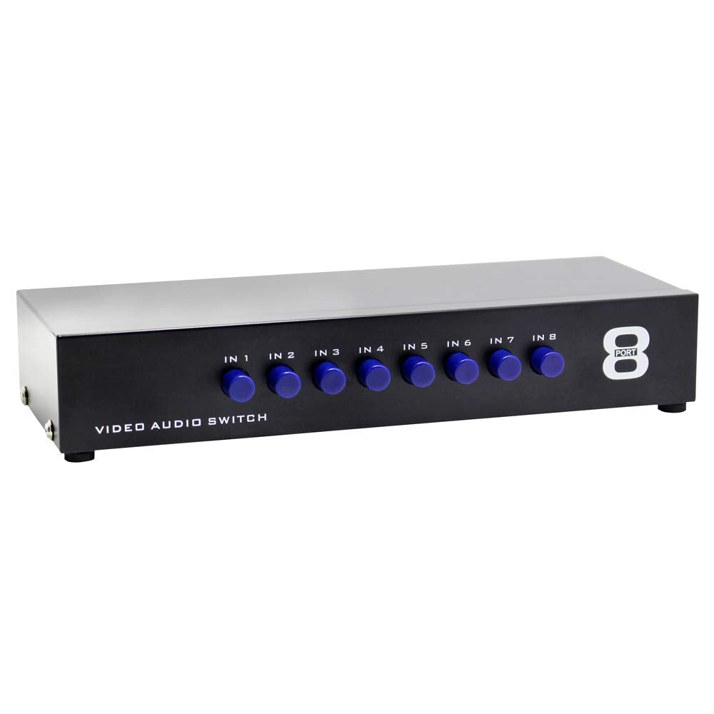 Panlong 8 Way Av Switch Rca Switcher 8 In 1 Out Composite Video L/R Audio Selector Box For Dvd Stb Game Consoles