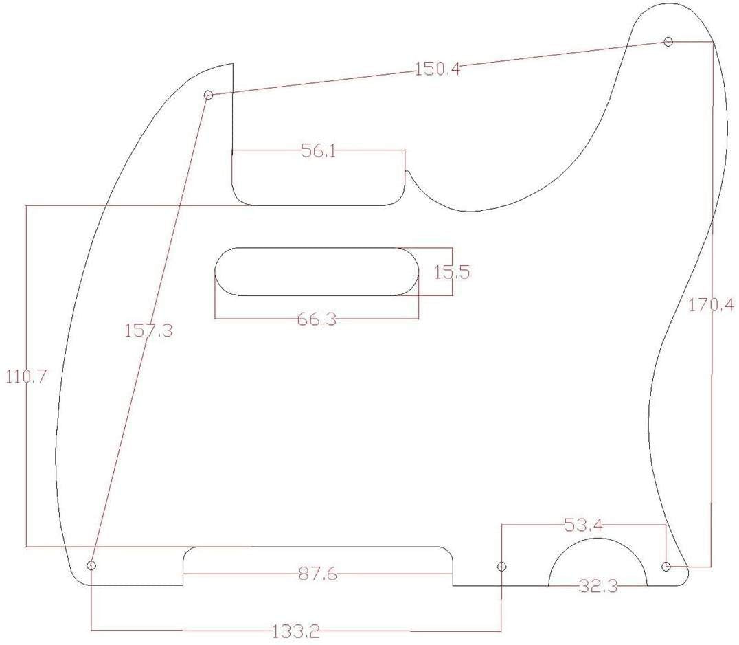 Dopro 5 Hole Vintage Tele Guitar Pickguard Scratch Plate Fits Usa/Mexican Fender Telecaster Aged Pearl