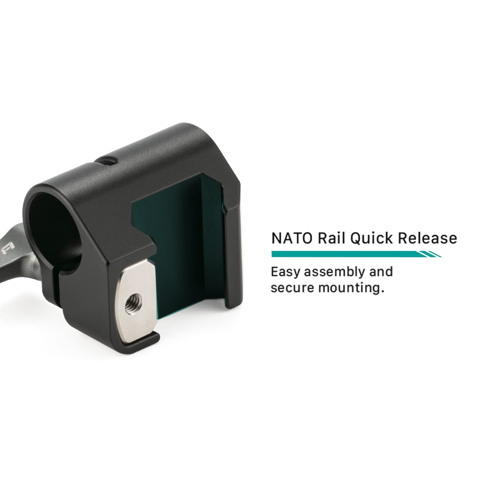 Tilta 15Mm Rod Holder To Nato Adapter Aluminum, Durable And Lightweight, Connect Accessories, Follow Focuses, Lens Supports, Camera Rigs (Black) | Ta 15Rh Nta B