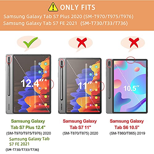 Linbol Case For Samsung Galaxy Tab S8 Plus 12.4 Inch / Tab S8+/Tab S7 Fe, Galaxy Tab S7+/S7 Plus(Sm T970/T976) Folio Case Shell